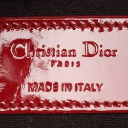 مملوكة مسبقًا Dior Lady Dior Mini Red Cannage Patent Leather Tote