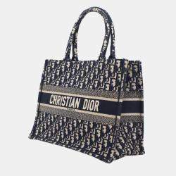 Pre Owned حقيبة كتب ديور أوبليك كانفاس متوسطة