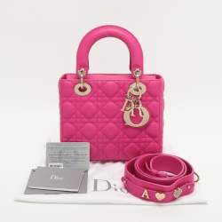 مملوكة مسبقًا Dior Lady Dior My ABCDior Small Pink Cannage Leather Tote
