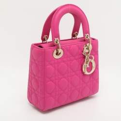 مملوكة مسبقًا Dior Lady Dior My ABCDior Small Pink Cannage Leather Tote