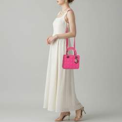 مملوكة مسبقًا Dior Lady Dior My ABCDior Small Pink Cannage Leather Tote