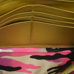 Pre Owned Dior Lady Dior Rendezvous Gold/Green Cannage Leather Wallet on Chain