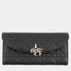 مملوكة مسبقًا Dior Cannage My Dior Violet Wallet Black Lambskin