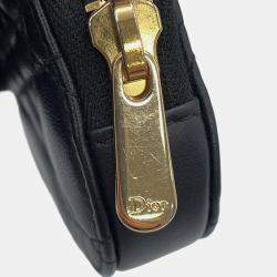 Pre Owned Dior Cannage Lady Dior Call'In Dior Phone Holder 2-Way Black Lambskin
