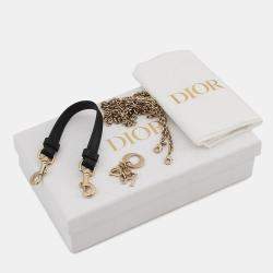 Pre Owned Dior Cannage Lady Dior Call'In Dior Phone Holder 2-Way Black Lambskin