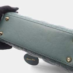 مملوكة مسبقًا حقيبة كريستيان ديور ليدي جلدية صغيرة خضراء