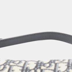 Pre Owned حقيبة يد ديور سرج مصغرة جاكار قماشي جلد عاجي بحري