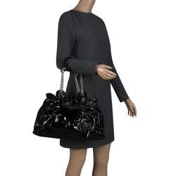 Pre Owned Dior Black Cannage Patent Leather Le Trente Hobo