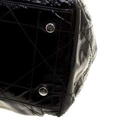 Pre Owned Dior Black Cannage Patent Leather Le Trente Hobo