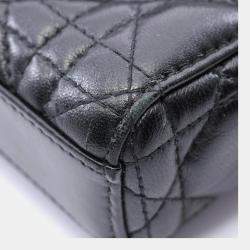Pre Owned Dior Lady D -Joy Medium Black Cannage Lambskin Leather Top Handle Bag
