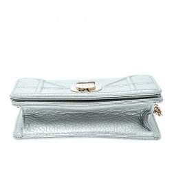 مملوكة مسبقًا حقيبة ديور ديوراما بيبي مايكرو جلد فضية