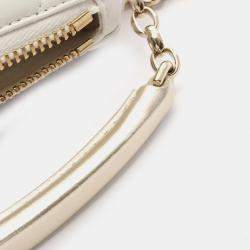 Pre Owned Christian Dior Vibe Small White Cannage Lambskin Leather Hobo Bag