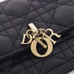 Pre Owned Christian Dior Miss Dior Black Leather Mini Bag