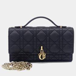 Pre Owned Christian Dior Miss Dior Black Leather Mini Bag
