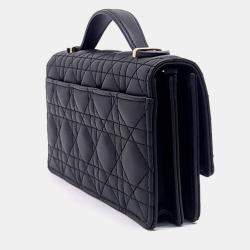 Pre Owned Christian Dior Miss Dior Black Leather Mini Bag