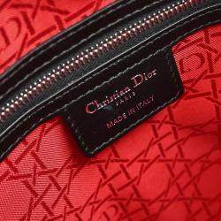 مملوكة مسبقًا Christian Dior Lady Dior Medium Black Lambskin Leather Top Handle Bag