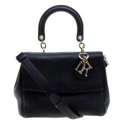 Pre Owned حقيبة كتف ديور بي ديور جلد أزرق كحلي صغيرة