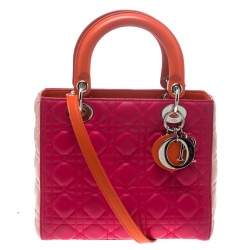 Pre Owned حقيبة يد ديور ليدي ديور متوسطة جلد بيج