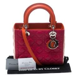 Pre Owned حقيبة يد ديور ليدي ديور متوسطة جلد بيج