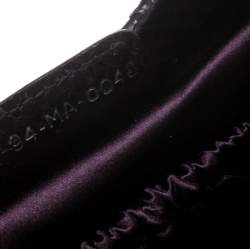 Pre Owned حقيبة ديور يد علوية جلد ثعبان وقطيفة بنفسجية فاتحة/ زرقاء انديغو