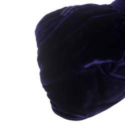 Pre Owned حقيبة ديور يد علوية جلد ثعبان وقطيفة بنفسجية فاتحة/ زرقاء انديغو