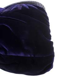 Pre Owned حقيبة ديور يد علوية جلد ثعبان وقطيفة بنفسجية فاتحة/ زرقاء انديغو