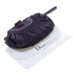 مملوكة مسبقًا Dior Purple Pleated Leather Frame Clutch