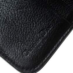 مملوكة مسبقًا Dior Black Leather Dice Charm Zip Compact Wallet 
