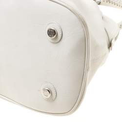 Pre Owned Dior White Leather My Dior Frame Satchel