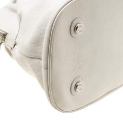 Pre Owned Dior White Leather My Dior Frame Satchel