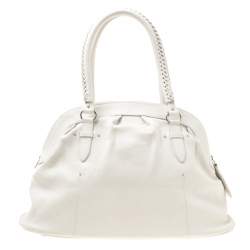 Pre Owned Dior White Leather My Dior Frame Satchel