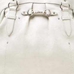 Pre Owned Dior White Leather My Dior Frame Satchel