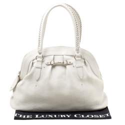 Pre Owned Dior White Leather My Dior Frame Satchel
