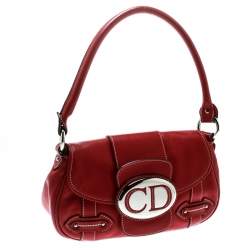 مملوكة مسبقًا Dior Red Leather Shoulder Bag
