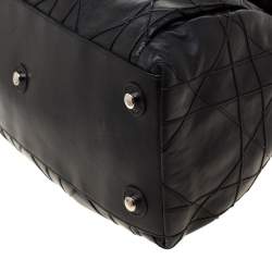 مملوكة مسبقًا حقيبة يد هوبو ديور لو ترينت كاناج جلد أسود كبيرة