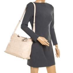 Pre Owned Dior Cream Cannage Quilted Leather Granville Tote
