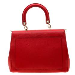 Pre Owned Dior Red Leather Medium Be Dior Top Handle Bag