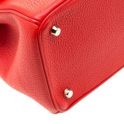 Pre Owned Dior Red Leather Medium Be Dior Top Handle Bag