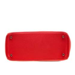 Pre Owned Dior Red Leather Medium Be Dior Top Handle Bag