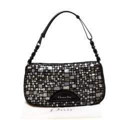 مملوكة مسبقًا حقيبة كتف ديور ماريس بيرل شعر عجل مزخرفة سوداء