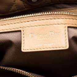 Pre Owned Dior Beige Cannage Leather Dior Soft Shopping Tote