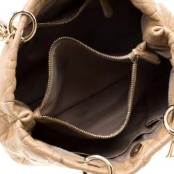 Pre Owned Dior Beige Cannage Leather Dior Soft Shopping Tote