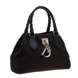 مملوكة مسبقًا Dior Black Diorissimo Canvas Charming Satchel