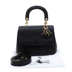 Pre Owned Dior Black Leather Mini Be Dior Top Handle Bag