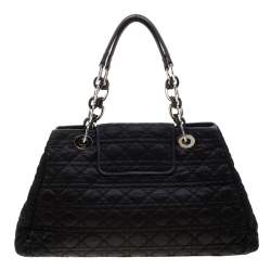 مملوكة مسبقًا Dior Black Cannage Nylon Charming Lock Satchel