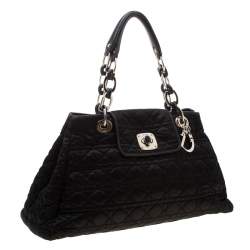 مملوكة مسبقًا Dior Black Cannage Nylon Charming Lock Satchel