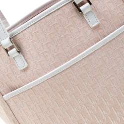 Pre Owned Dior Pink/White Diorissimo Canvas and Leather Tote 