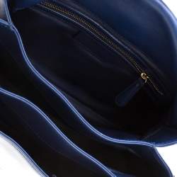 مملوكة مسبقًا حقيبة كتف ديور ديورلينغ كبيرة جلد زرقاء