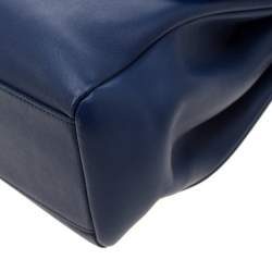 مملوكة مسبقًا حقيبة كتف ديور ديورلينغ كبيرة جلد زرقاء