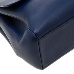 مملوكة مسبقًا حقيبة كتف ديور ديورلينغ كبيرة جلد زرقاء